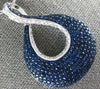 EXTRA LARGE 4.12CT DIAMOND & AAA SAPPHIRE 18KT WHITE GOLD TEAR DROP LOVE PENDANT