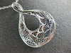 EXTRA LARGE 4.12CT DIAMOND & AAA SAPPHIRE 18KT WHITE GOLD TEAR DROP LOVE PENDANT