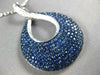 EXTRA LARGE 4.12CT DIAMOND & AAA SAPPHIRE 18KT WHITE GOLD TEAR DROP LOVE PENDANT