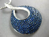 EXTRA LARGE 4.12CT DIAMOND & AAA SAPPHIRE 18KT WHITE GOLD TEAR DROP LOVE PENDANT