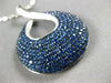 EXTRA LARGE 4.12CT DIAMOND & AAA SAPPHIRE 18KT WHITE GOLD TEAR DROP LOVE PENDANT
