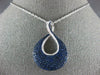 EXTRA LARGE 4.12CT DIAMOND & AAA SAPPHIRE 18KT WHITE GOLD TEAR DROP LOVE PENDANT