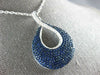 EXTRA LARGE 4.12CT DIAMOND & AAA SAPPHIRE 18KT WHITE GOLD TEAR DROP LOVE PENDANT