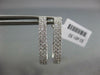 ESTATE WIDE .66CT DIAMOND 18KT WHITE GOLD CLASSIC 2 ROW CLIP ON HANGING EARRINGS