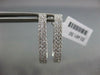 ESTATE WIDE .66CT DIAMOND 18KT WHITE GOLD CLASSIC 2 ROW CLIP ON HANGING EARRINGS