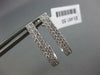 ESTATE WIDE .66CT DIAMOND 18KT WHITE GOLD CLASSIC 2 ROW CLIP ON HANGING EARRINGS
