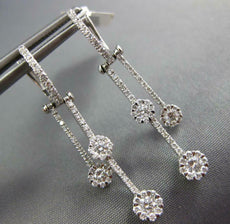 ESTATE .84CT DIAMOND 18KT WHITE GOLD CLUSTER FLOWER BY THE YARD HANGING EARRINGS