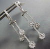 ESTATE .84CT DIAMOND 18KT WHITE GOLD CLUSTER FLOWER BY THE YARD HANGING EARRINGS