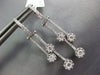ESTATE .84CT DIAMOND 18KT WHITE GOLD CLUSTER FLOWER BY THE YARD HANGING EARRINGS