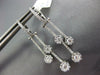 ESTATE .84CT DIAMOND 18KT WHITE GOLD CLUSTER FLOWER BY THE YARD HANGING EARRINGS