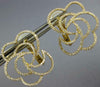 LARGE 1.03CT DIAMOND 18K YELLOW GOLD FLOWER OPEN FILIGREE HEART CLIP ON EARRINGS