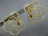 LARGE 1.03CT DIAMOND 18K YELLOW GOLD FLOWER OPEN FILIGREE HEART CLIP ON EARRINGS