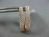 ESTATE WIDE .67CT DIAMOND 18KT ROSE GOLD CLASSIC 2 ROW CLIP ON HANGING EARRINGS