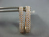 ESTATE WIDE .67CT DIAMOND 18KT ROSE GOLD CLASSIC 2 ROW CLIP ON HANGING EARRINGS