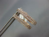 ESTATE WIDE .67CT DIAMOND 18KT ROSE GOLD CLASSIC 2 ROW CLIP ON HANGING EARRINGS