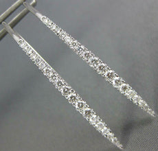 ESTATE .58CT DIAMOND 18KT WHITE GOLD 3D CLASSIC GRADUATING BAR HANGING EARRINGS