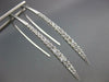 ESTATE .58CT DIAMOND 18KT WHITE GOLD 3D CLASSIC GRADUATING BAR HANGING EARRINGS