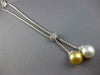LARGE DIAMOND & WHITE & GOLDEN SOUTH SEA PEARL 18KT WHITE GOLD LARIAT NECKLACE