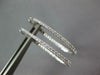 ESTATE .96CT DIAMOND 18K WHITE GOLD 3D OVAL 2mm INSIDE OUT HOOP HANGING EARRINGS