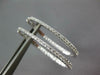 ESTATE .96CT DIAMOND 18K WHITE GOLD 3D OVAL 2mm INSIDE OUT HOOP HANGING EARRINGS