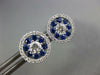 LARGE 1.03CT DIAMOND & AAA SAPPHIRE 18KT WHITE GOLD 3D HALO FLOWER STUD EARRINGS