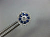 LARGE 1.03CT DIAMOND & AAA SAPPHIRE 18KT WHITE GOLD 3D HALO FLOWER STUD EARRINGS