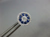 LARGE 1.03CT DIAMOND & AAA SAPPHIRE 18KT WHITE GOLD 3D HALO FLOWER STUD EARRINGS