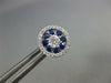 LARGE 1.03CT DIAMOND & AAA SAPPHIRE 18KT WHITE GOLD 3D HALO FLOWER STUD EARRINGS