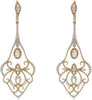1.50CT DIAMOND 18KT ROSE GOLD 3D OPEN FILIGREE MILGRAIN FLORAL HANGING EARRINGS
