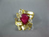 LARGE 2.38CT DIAMOND & RUBY 18KT YELLOW GOLD PEAR SHAPE MARQUISE & BAGUETTE RING