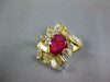 LARGE 2.38CT DIAMOND & RUBY 18KT YELLOW GOLD PEAR SHAPE MARQUISE & BAGUETTE RING