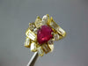 LARGE 2.38CT DIAMOND & RUBY 18KT YELLOW GOLD PEAR SHAPE MARQUISE & BAGUETTE RING