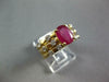 WIDE 1.02CT DIAMOND & AAA RUBY 14K YELLOW GOLD OVAL 3 ROW ETOILE ENGAGEMENT RING