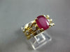 WIDE 1.02CT DIAMOND & AAA RUBY 14K YELLOW GOLD OVAL 3 ROW ETOILE ENGAGEMENT RING