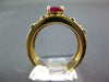 WIDE 1.02CT DIAMOND & AAA RUBY 14K YELLOW GOLD OVAL 3 ROW ETOILE ENGAGEMENT RING