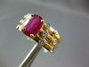 WIDE 1.02CT DIAMOND & AAA RUBY 14K YELLOW GOLD OVAL 3 ROW ETOILE ENGAGEMENT RING