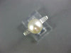 ESTATE .06CT DIAMOND & AAA SOUTH SEA PEARL PLATINUM 3D 3 STONE ENGAGEMENT RING