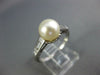 ESTATE .06CT DIAMOND & AAA SOUTH SEA PEARL PLATINUM 3D 3 STONE ENGAGEMENT RING