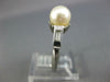 ESTATE .06CT DIAMOND & AAA SOUTH SEA PEARL PLATINUM 3D 3 STONE ENGAGEMENT RING