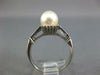 ESTATE .06CT DIAMOND & AAA SOUTH SEA PEARL PLATINUM 3D 3 STONE ENGAGEMENT RING
