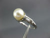 ESTATE .06CT DIAMOND & AAA SOUTH SEA PEARL PLATINUM 3D 3 STONE ENGAGEMENT RING
