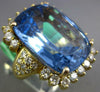 EXTRA LARGE 7.25CT DIAMOND & AAA BLUE TOPAZ 18KT YELLLOW GOLD 3D COCKTAIL RING