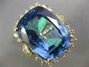EXTRA LARGE 7.25CT DIAMOND & AAA BLUE TOPAZ 18KT YELLLOW GOLD 3D COCKTAIL RING