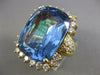 EXTRA LARGE 7.25CT DIAMOND & AAA BLUE TOPAZ 18KT YELLLOW GOLD 3D COCKTAIL RING