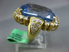 EXTRA LARGE 7.25CT DIAMOND & AAA BLUE TOPAZ 18KT YELLLOW GOLD 3D COCKTAIL RING