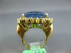 EXTRA LARGE 7.25CT DIAMOND & AAA BLUE TOPAZ 18KT YELLLOW GOLD 3D COCKTAIL RING