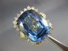 EXTRA LARGE 7.25CT DIAMOND & AAA BLUE TOPAZ 18KT YELLLOW GOLD 3D COCKTAIL RING