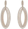 ESTATE LARGE 2.55CT DIAMOND 14KT ROSE GOLD 3D MULTI ROW FUN HANGING EARRINGS