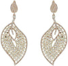 LARGE 5.10CT DIAMOND 18KT ROSE GOLD 3D CLUSTER CLASSIC LEAF HANGING EARRINGS