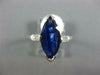 ESTATE 2.55CT DIAMOND & AAA SAPPHIRE 14KT WHITE GOLD 3D MARQUISE ENGAGEMENT RING